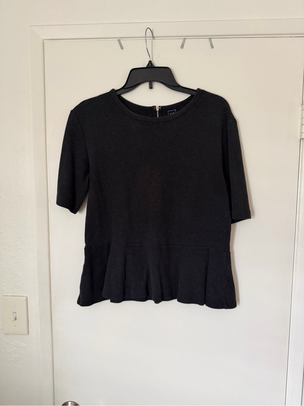 GAP Dark Charcoal Zip -Knit Top